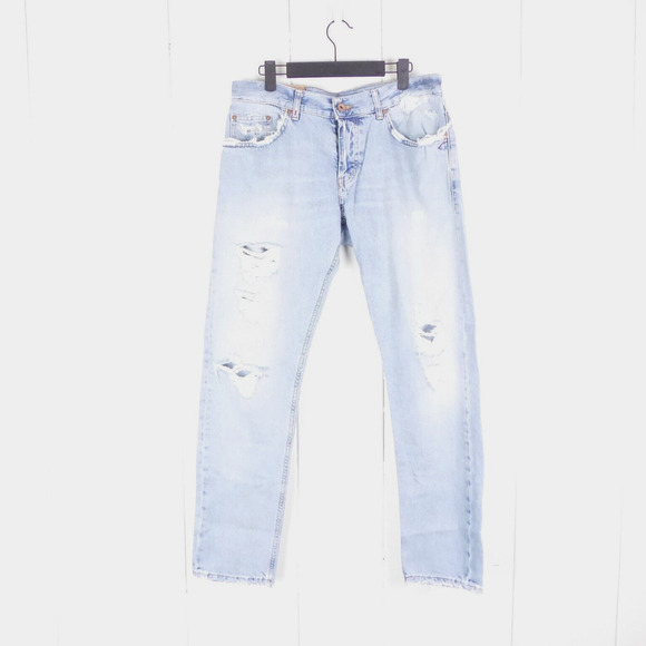 Dondup Jeans Mens SZ 34/29 Mius Slim Fit Tapered Leg Distressed Grunge Casual - Picture 1 of 16